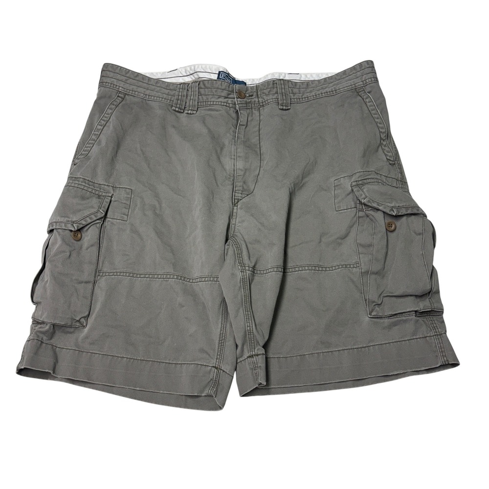 Polo Ralph Lauren Mens Gray Cotton Cargo Shorts Classic Chino Size 42X10 Utility